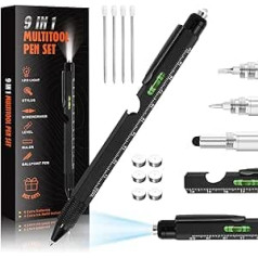 Foršas pildspalvu dāvanas vīriešiem, 9-in-1 Multi-Tool Tech Pen sīkrīki rīki vīriešiem, Personalizētas dāvanas tētim vai viņam, Jautra dāvana Ziemassvētkos, Tēva dienā, Valentīna dienā vai