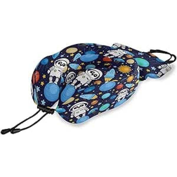 QMIN Travel Pillow Panda Animal Astronauti Planets Star Memory Foam Kakla spilvena balsts U-veida spilvens Ergonomisks kakla spilvena ceļojumu komplekts tālsatiksmes lidmašīnām auto vilcienam