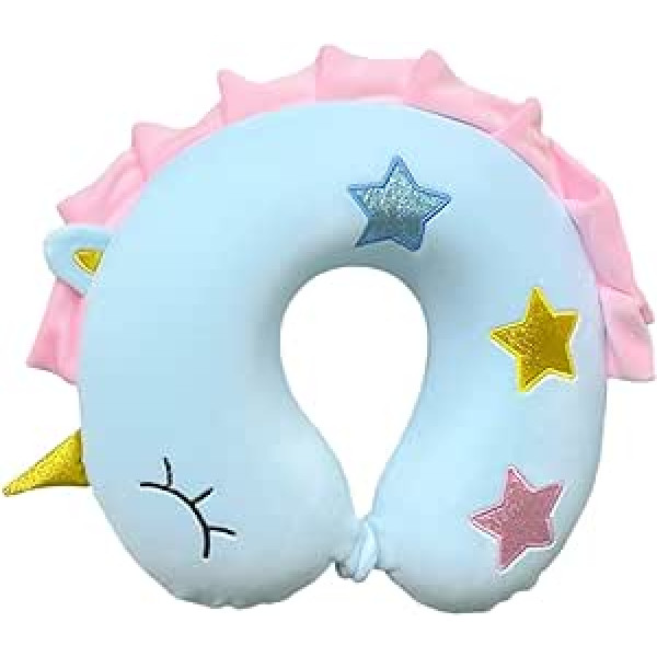 SELiLe Portable Neck Pillow Cartoon Animal Pattern Memory Foam Soft Travel Pillow Washable Soft Cover