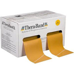 TheraBand Profesional Resistance Band, 45 m, Gold Max Strength Elite Latex Profesionālās elastīgās lentes ķermeņa augšdaļas un apakšējās daļas vingrošanai, fizikālai terapijai, Pilates un Rehab, Dozatoru kaste, 20180