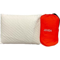 JUVEA Travel Pillow - Highest Comfort, Lightweight & Compact, Ultimate Sleep, Camping, Plane, Car, Hotel & Home, Removable Washable Cover, 100% Natural Latex, Oeko-Tex & FSC® Certified