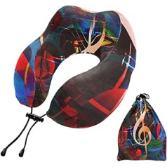 YOUJUNER Travel Pillow Music Note Memory Foam Neck Pillow Support Pillow Neck Pillow