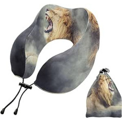 YOUJUNER Travel Pillow Galaxy Lion Memory Foam Neck Pillow Support Pillow Neck Pillow