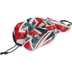 QMIN Travel Pillow Vintage London UK Flag Atmiņas putas kakla spilvena balsts U formas spilvens Ergonomisks kakla spilvena ceļojumu komplekts tālsatiksmes lidmašīnu automašīnas vilcienam