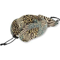 QMIN Travel Pillow Zebra Tiger Leopard Print Memory Foam Neck Pillow U Pillow Ergonomic Neck Pillow Travel Kit for Long Distance Aircraft Car Train