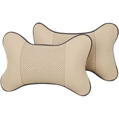 SAXTZDS Universal Car Neck Pillows Leder Atmungsaktives Netz Car Neck Rest Kopfstützenkissen Kissen