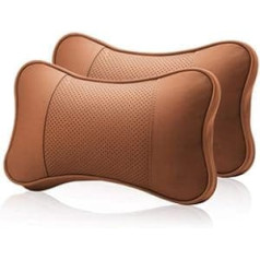 DANDELG 2 pieces leather car neck pillow, car pillows, neck rest seat headrest cushion pad accessories