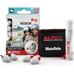 Alpine MotoSafe Pro Motorcycle Reusable Earplugs for Wind Noise Reduction - Ultra Soft Audible Filter Hearing Protection for Motorbike Touring & Racing - Premium Motor Riding Ear Plugs