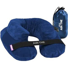 Cabeau Air TNE Evolution Inflatable Travel Neck Pillow, Lightweight, Inflatable Core, Custom Fit, Adjustable Closure, with Compact Carry Bag for Comfort on the Go (Royal Blue)