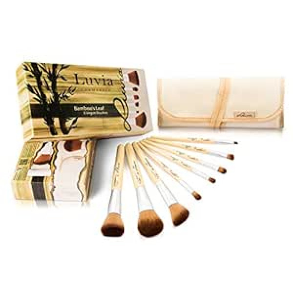 Luvia Cosmetics Набор кистей Luvia Bamboo's Leaf Bamboo включает в себя 8 кистей и практичную льняную сумку для хранения - веганские косметические кисти/кисти 