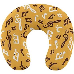 Music Notes Travel Pillow Pārnēsājams kakla spilvens U formas spilvena automašīnas galvas balsts vīriešiem un sievietēm