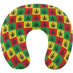 Weed Leaf in Square Travel Pillow Pārnēsājams kakla spilvens U formas spilvena automašīnas galvas balsts sievietēm vīriešiem