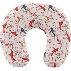 Garden Koi Pattern Travel Pillow Pārnēsājams kakla spilvens U formas spilvena automašīnas galvas balsts sievietēm vīriešiem