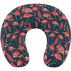 Red Flamingo Travel Pillow Pārnēsājams kakla spilvens U formas spilvena automašīnas galvas balsts vīriešiem un sievietēm