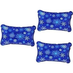 Homoyoyo Pack of 3 Ice Cushion Baby Travel Pillow Inflatable Cushion Ice Bag Gel Water Filling Ice Cushion Chair Cushion Men Children Adults Ice Cushion Chair Pad Blue