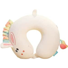 Travel Pillow Animal Picture Memory Foam U-Shaped Neck Pillow Filled Plush Soft Cat Pillow for Home, Office, Camping, Travel, Sleeping, Women (Rainbow Horse)