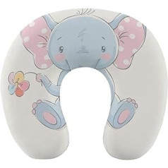 Oudrspo Cute Elephant Neck Pillow for Sleeping, U Shaped Travel Pillow, Neck Support Pillow, Airplane Pillow for Home and Office