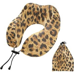 YOUJUNER ceļojumu spilvens Leopard Print Memory Foam kakla spilvena atbalsta spilvens kakla spilvens