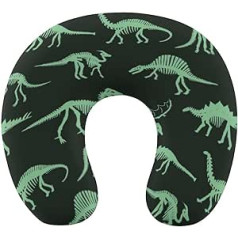 Dinosaur Bone Travel Pillow Pārnēsājams kakla spilvens U formas spilvena automašīnas galvas balsts vīriešiem un sievietēm