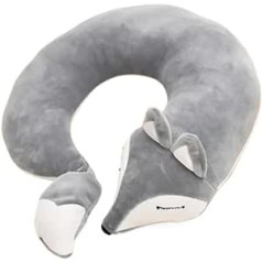 NbiKe Cute U-shaped Neck Pillow, Animal Cotton Plush for Travel, Car, Home, Health Care, with Eye Mask, Nap Pillow (Color : C4, Size : 28x28x8cm)