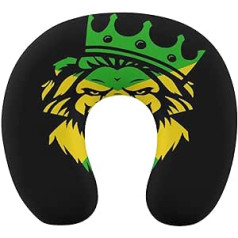 Jamaica Rasta Lion ceļojumu kakla spilvens pieaugušajiem Memory Foam Pillow galvas balsta automašīnas spilvens lidmašīnas vilcienam