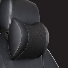 DANDELG Car Headrest Car Neck Cushion Seat Support Car Headrest Cushion Leather