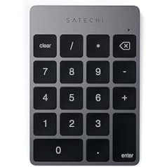 SATECHI Slim Aliumininis belaidis Bluetooth 18 klavišų klaviatūros plėtinys – skirtas MacBook Pro, MacBook Air, Mac Mini, iMac, iMac Pro, iPad, iPhone ir kt. (Space Grey)