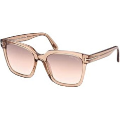 Tom Ford SELBY FT 0952 sieviešu saulesbrilles caurspīdīgas gaiši brūnā/brūnā nokrāsā 55/19/140, caurspīdīgas gaiši brūnas/brūnas nokrāsas