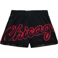 Mitchell & Ness NBA sieviešu lielās sejas 4.0 šorti — Chicago Bulls, melns