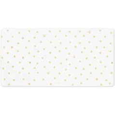 Kate Spade New York Decorative Desk Pad, Vegan Leather Keyboard and Mouse Pad for Desktop, Gold Dot with Script