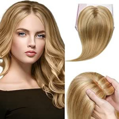 Elailite Clip-In Toupee, Sieviešu matu tope, Mati, Zīda pamatne, 130% blīvums, Clip-In pagarinājumi, Remy, Taisna, 15 cm, 27 g, #18/613 Pelnu blondīne un balināta blonda