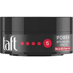 Taft Styling Wax Power ar noturības līmeni 5 (75 ml), tekstūra kā matu vasks un noturas kā matu želeja bez pielipšanas, līdz pat 48 stundām Power Hold (1 x 75 ml)