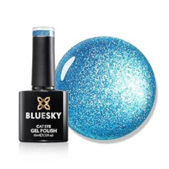 Bluesky Cat Eye gēla nagu laka 10 ml Aquamarine Dream - LSD06 Blue Soak Off gēla laka 21 dienas manikīram profesionālam salonam un lietošanai mājās, nepieciešama sacietēšana zem UV/LED lampas