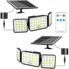 Zalap Solarlampen für Außen mit Bewegungsmelder, 236 LEDs Solarleuchten für Außen 3000mAh Solar Wandleuchte, IP65 wasserdichte Solar Sicherheits Flutlichter für Garten Wand Hof Veranda (2 Pack)