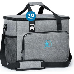 Obics Cool Bag Small 20 L & Large 30 L, Cool Box Foldable ar pudeļu atveri Lunch Bag Men - izturīgs, pateicoties ūdensizturīgam PEVA materiālam, praktiskam nodalījumam un saglabājas vēss vismaz 6 stundas.