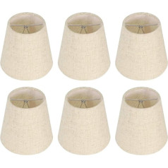 Iepakojums ar 6 maziem abažūriem Clip On E14 Apricot Barrel Linen Lampshade 9 × 13 × 14 cm Moderns vienkāršs Clip On auduma abažūrs lustrai Sienas gaisma Galda lampa