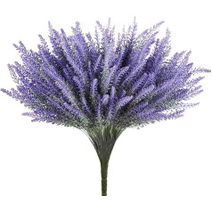 Butterfly Craze Künstlicher Lavendel 8teiliges Bundle - Lebensechte künstliche Seidenpflanzen zum Basteln oder für die Heimdekoration - künstlichen/getrockneten Blumen wie lila Rosen Hochzeitssträuße