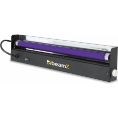 BeamZ UV Licht Röhre Schwarzlicht Party Schwarzlichtlampe UV-Leuchtstoffröhre 45 cm mit Armatur, Schwarzlicht Strahler UV Light für Neonpartys oder Halloween Dekoration