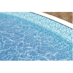 Poolomio® Baseina iekšējā plēve ar mozaīkas rakstu ovāliem tērauda sienas baseiniem 550 x 370 x 120 cm | 0,3 mm biezums | Baseina iekšējais apvalks izgatavots no augstas kvalitātes PVC | Rezerves plēve ar 10 cm pārklājumu