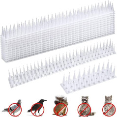 12 Pigeon Repellent Spikes, 5.16 m Bird Repellent Pigeon Repellent Cat Spikes, 3 Rows Pigeon Spikes, Pigeon Protection, Bird Repellent Spikes, Plastic Bird Protection Spikes, Pigeon Repellent for