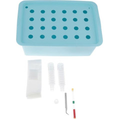 MagiDeal Hydroponischer Anbau für den Innenbereich, 24 Löcher, Indoor-Anbaubox, Hydroponik-System, Anzuchtset, Pflanzenstandort, Hydroponik-Set für das Büro, Blau