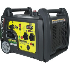Champion Power Equipment 73001i-DF-EU Portable Petrol + Gas Portable Inverter Generator Extremely Quiet with Integrated Handle and Wheel Set Ideal for Outdoor and Camping 73001i-DF-EU Yellow