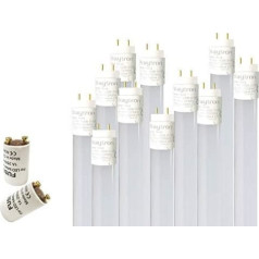 10 x 120 cm LED G13 T8 luminiscences spuldzes / 18 W neitrāli balta (4200 K) 1750 lūmeni 270° starta leņķis / ietver 10 starteri / piena baltuma vāks