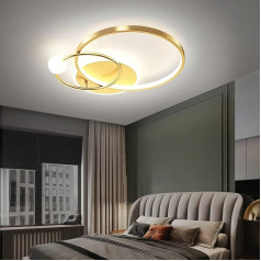 LED lubų šviestuvas Dimmable Study Room Ceiling Light Creative Ceiling Lamp Modern Pendant Light LED lubų šviestuvas su nuotolinio valdymo pulteliu miegamajam Vaikų kambarys Valgomasis kambarys Virtuvė Biuro šviestuvas (Auksinis,