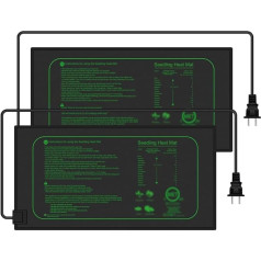 Sējeņu siltuma paklājs, augu sildīšanas spilventiņš iekštelpu mājas dārzam, sēklu sildīšanas spilventiņš 10 x 20,7 collas, ūdensizturīgs sildīšanas spilventiņš iekštelpu augiem, silta dīgtspēja, sildīšanas spilventiņš, sēklu s