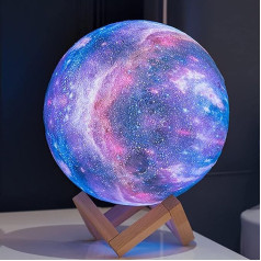 ZEYXINH 15 cm Moon Lamp 3D Starry Sky Moon Lamp, 16 Colours Remote & Touch Control Night Light Mood Light, USB Charging Mood Light for Children's Room, Bedroom, Cafe, Bar, Dining Room, Party