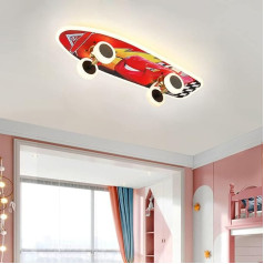 Children's Room LED Ceiling Light Gold Skateboard Dimmable Bedroom Lamp Living Room Lamp Modern Metal Acrylic with Remote Control Chandelier Boy Youth Skateboard Lamp Decorative Ceiling Lamp (L60F)