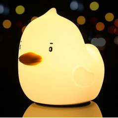 LOVERUIS Cute Duck Night Light - Animal Lamp Night Light for Children Children's Birthday Gifts with Car Delay 7 Colours Changing Light