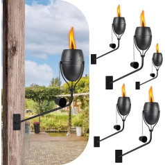 FAN-Torches Citronellas sienu lāpas, 6 sienu lāpu komplekts, 14 oz dārza lāpas āra apstākļiem, uzpildāmas liesmu lāpas, āra metāla lāpas pagalmam, terasei, klājam, dārzam, ballītēm, ainavām