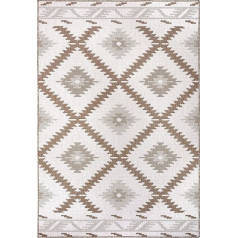 NORTHRUGS Malibu paklājs iekštelpām un ārpus telpām 160 x 230 cm - divpusējs paklājs, izturīgs pret laikapstākļiem, moderns ģeometrisks raksts balkonam, terasei, dārzam, ziemas dārzam, viesistabai, ūdensizturīgs, lins